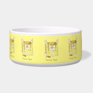 Tigela Frenchie Toast French Bulldog Dog Comida Bowl