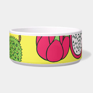 Tigela Frutas Tropicais Exóticas Padrão Desenhado à Mão