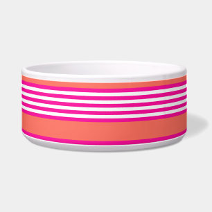 Tigela Fuchsia e coral vivo: cinco listras