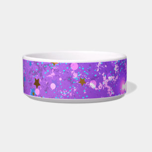 Tigela Fundo de folhas roxas com estrelas