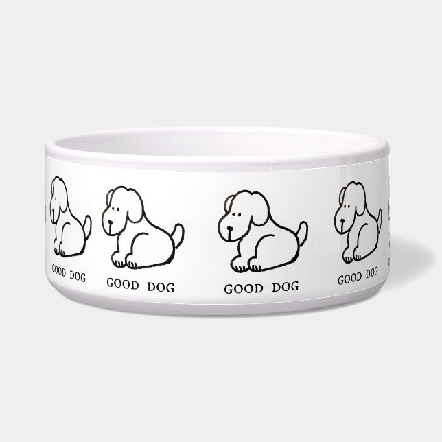 Tigela Funny Cartoon Sitting Good Dog Bowl (Frente)