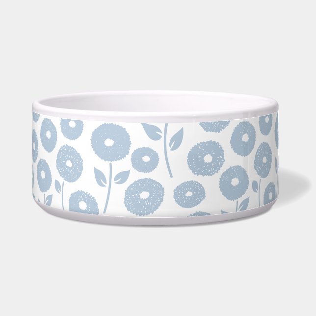Tigela Fuzzy Flower Pattern Blue on White (Frente)