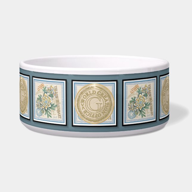 Tigela G Criação de floração amarela (Frente)