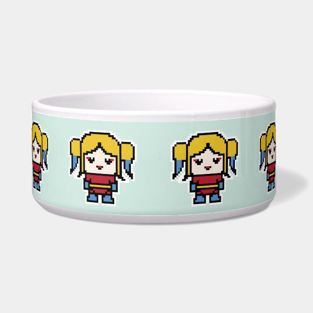 Tigela Garota má fofa pixelada (Frente)