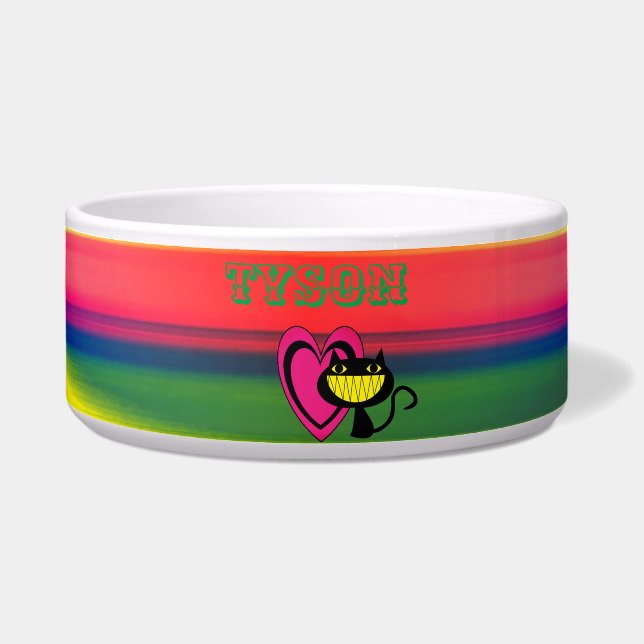 Tigela Gatinho de Gato Animal - Pet Bowl de Abstrato (Frente)