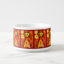 Gatinho De Gato Quimológico Retro Laranja Amarelo 