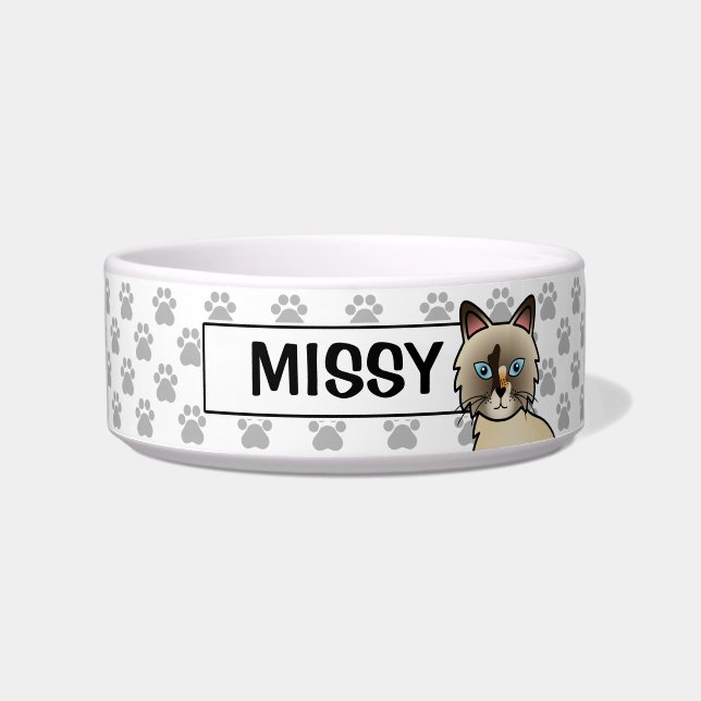 Tigela Gato Birman / Ragdoll de Pontos Tortoiseshell (Frente)