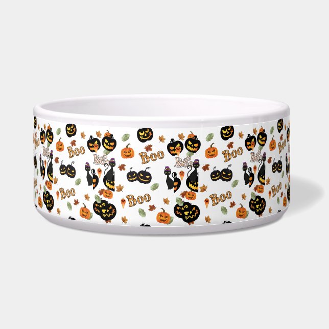Tigela Gato Boo Halloween (Frente)