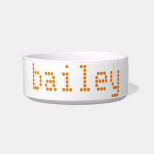 Tigela Gato de cão monograma com nome personalizado bran