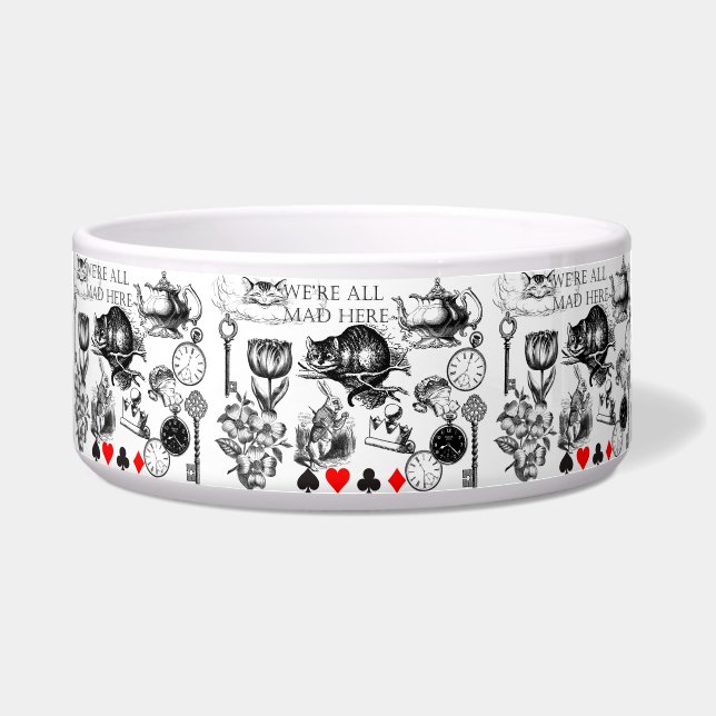 Tigela Gato de Cheshire clássico alice no país das maravi (Frente)