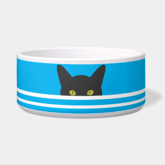 Tigela Gato De Ervilha Azul E Branco