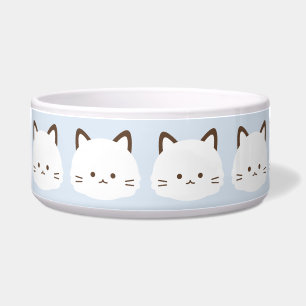 Tigela Gato de rosto bonito com fundo azul pastoso