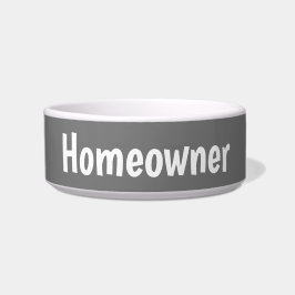 Tigela Gato engraçado, dono de gato, cinza