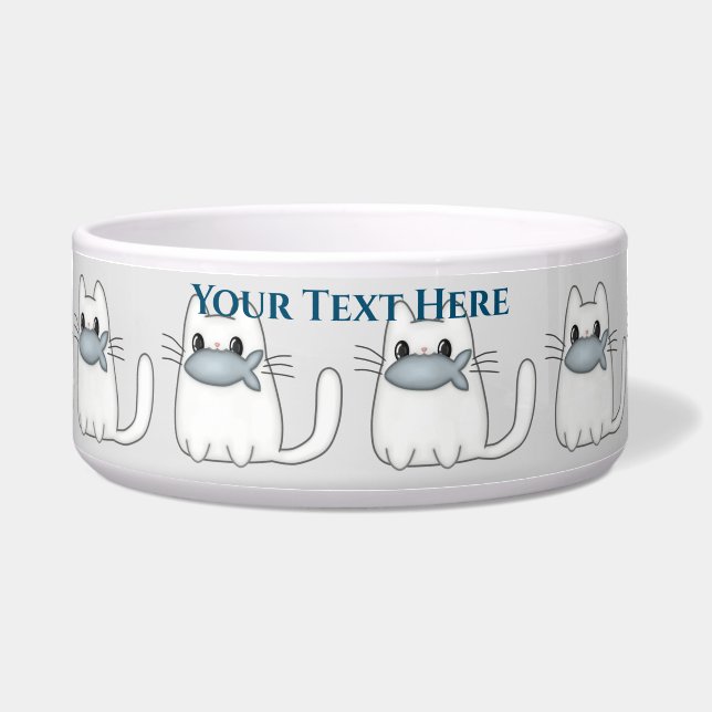 Tigela Gato Fofo com Peixe Premiado (Frente)