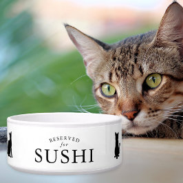 Tigela Gato Preto Simples Reservado para Personalizar