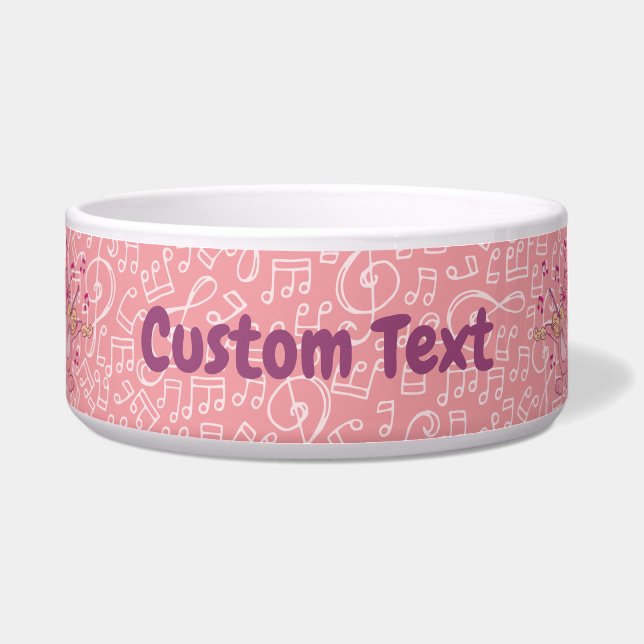 Tigela Gato Rosa com Violino Bowl (Frente)