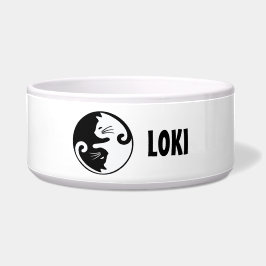 Tigela Gato Ying Yang Personalizado