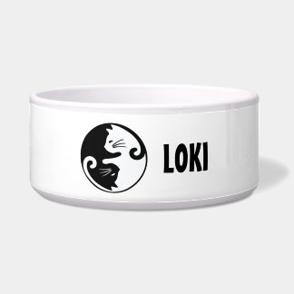 Tigela Gato Ying Yang Personalizado