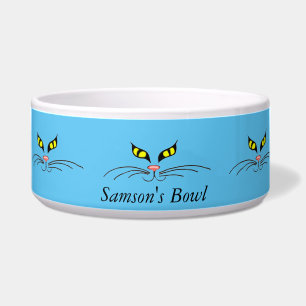 Tigela Gatos Amarelos Pet Comida Bowl