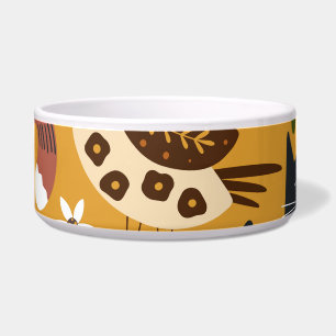 Tigela Gatos e Pássaros Vintage, Desenhados à Mão.