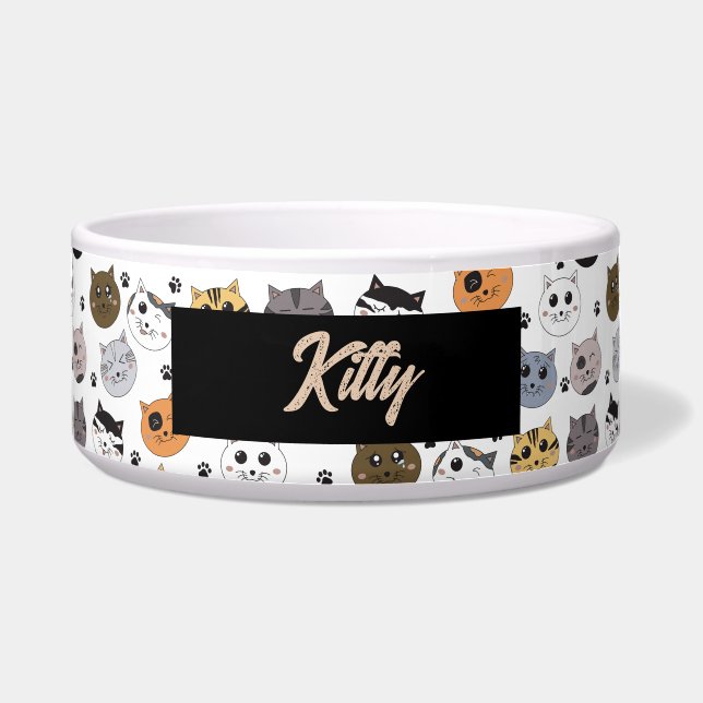 Tigela Gatos Engraçados Coloridos e Diversão com Patas (Frente)