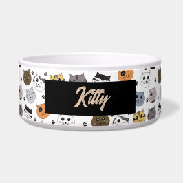 Tigela Gatos Engraçados Coloridos & Padrão de Pata