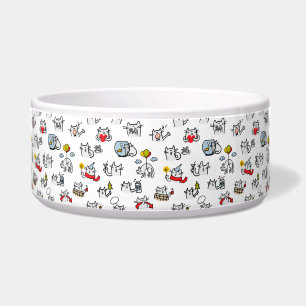 Tigela Gatos engraçados, leite e magia.