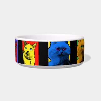 Tigela Gatos longos e de cabelos curtos do pop art