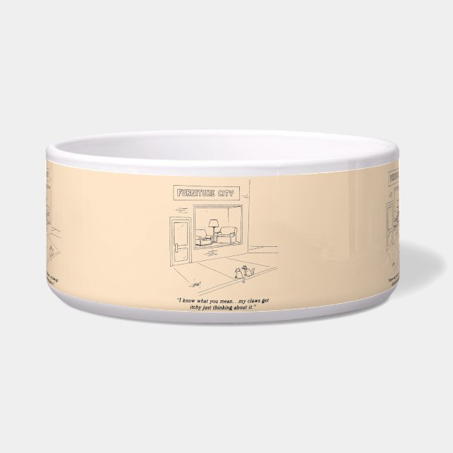 Tigela Gatos que agarram a mobília (Frente)