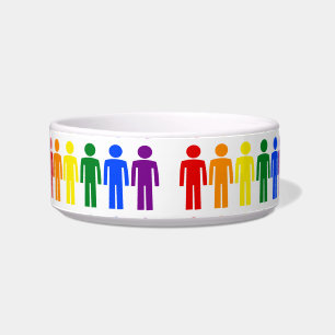 Tigela Gay LGBTQ Homem Silhuette e Rainbow Men