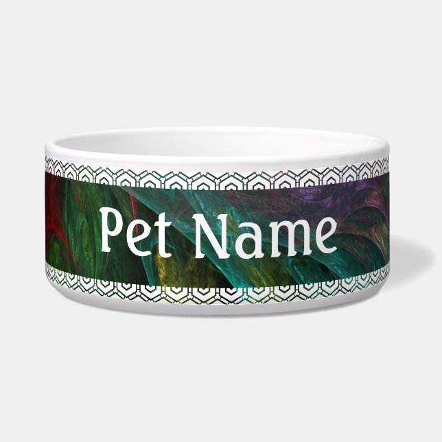 Tigela Gênesis Abstrato Art Dog Bowl (Frente)