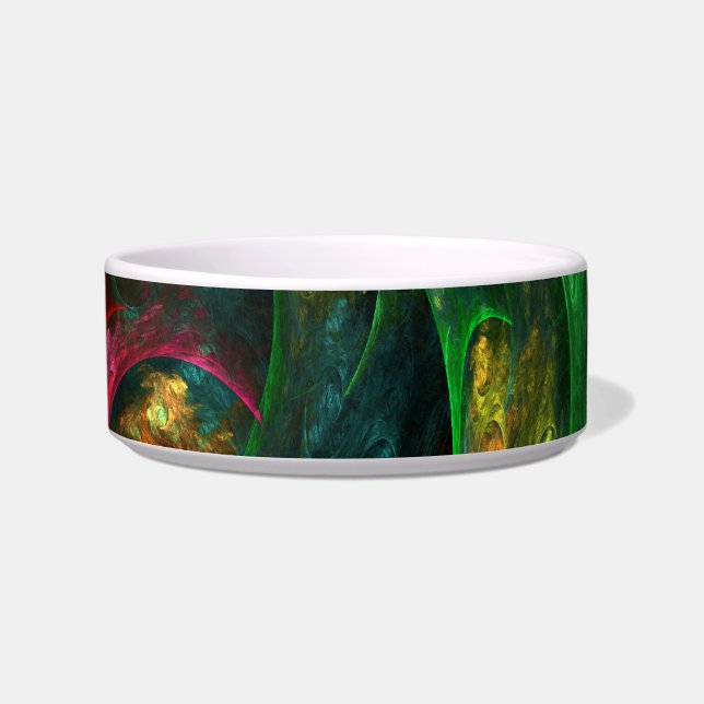 Tigela Gênesis Abstrato de arte verde (Frente)