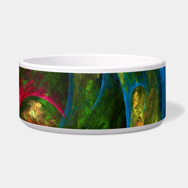 Tigela Gênesis Blue Abstrato Art Dog Bowl (Frente)