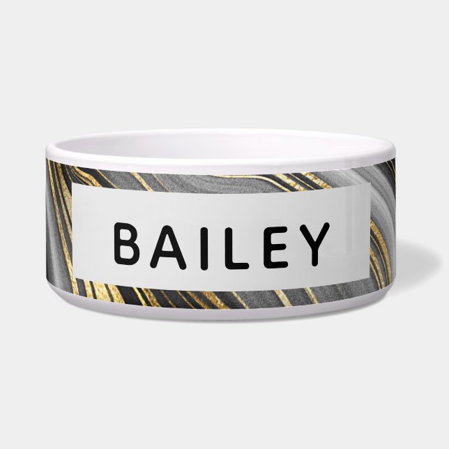 Tigela Geodo de Agata Dourada e Cinza Moderno (Frente)