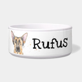 Tigela German shepherd personalizado alsaciano com nome d