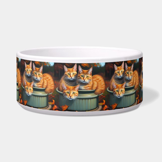 Tigela Ginger Cats Pote, Pet Bowl Cerâmica (Frente)