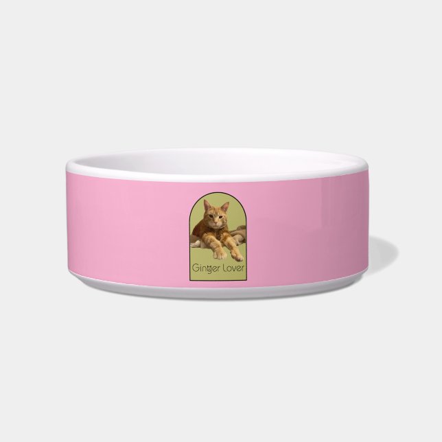 Tigela Ginger Lover Rosa claro Cerâmica Pet Bowl (Frente)