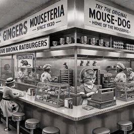 Tigela Gingers NYC Mouseteria, Casa do Mousedog.