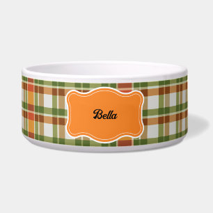 Tigela Gingham Laranja Verde