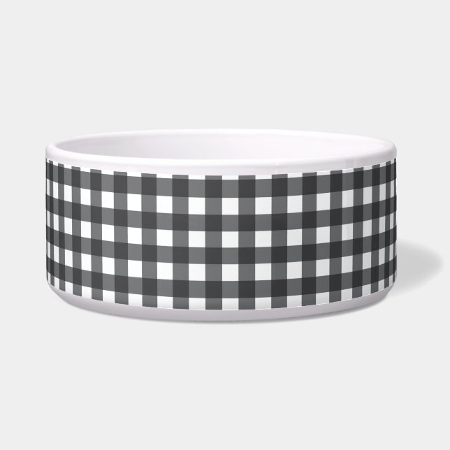 Tigela Gingham Preto e Branco (Frente)
