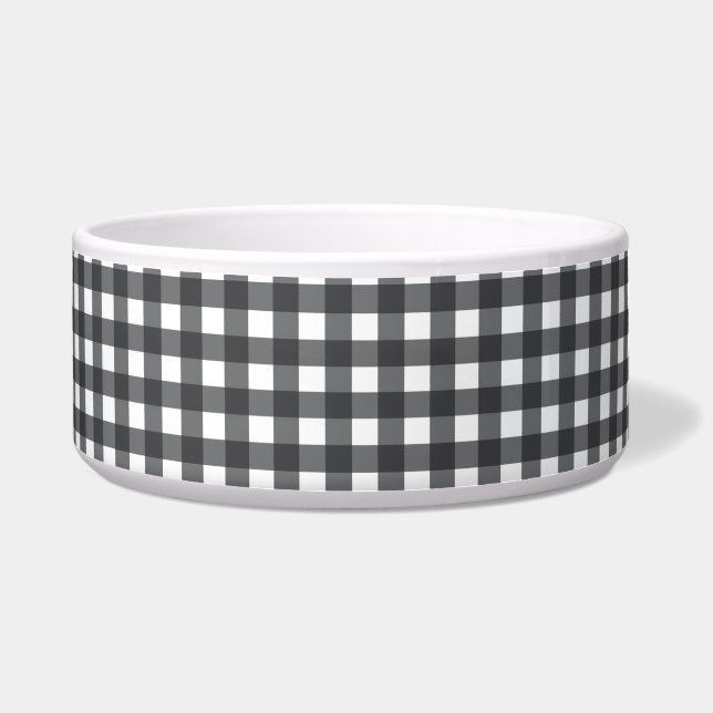 Tigela Gingham Preto e Branco (Frente)