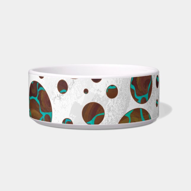 Tigela Giraffe Brown e Teal Impressão (Direita)
