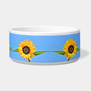 Tigela Girassol Amarelo contra Sol no Céu Azul - Verão