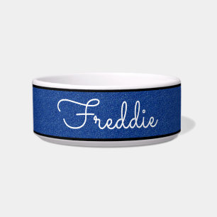 Tigela Glitter Azul Chic - Glitter de Cat Bowl Personaliz