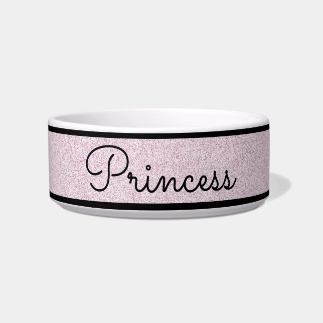 Tigela Glitter Cinza de Glitter Personalizado (Frente)