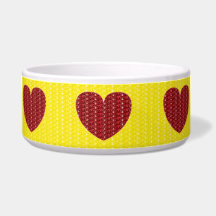 Tigela Glitter Coração Amarelo Amarelo do Cão