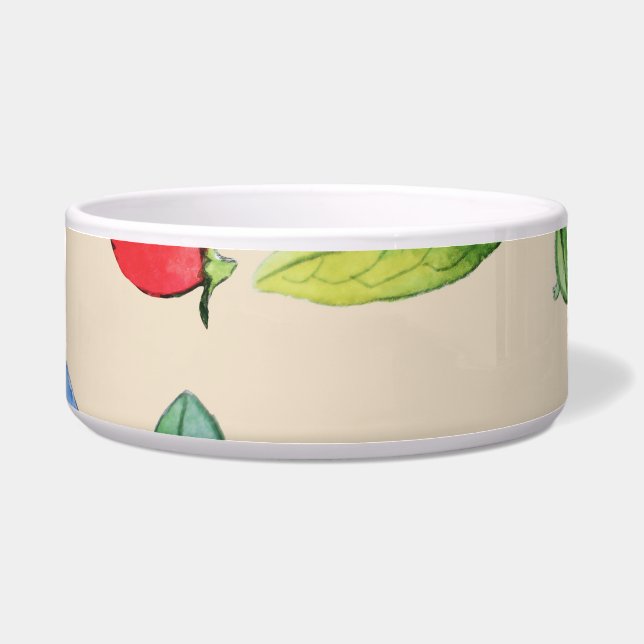 Tigela Goji, mirtilo: padrão de ilustração de aquarela. (Frente)