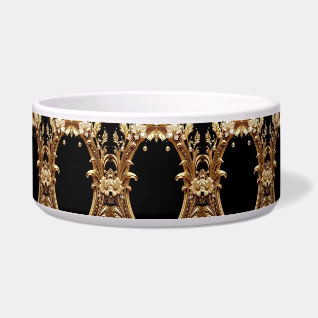 Tigela Golden Floral Ornate Pet Bowl (Frente)