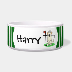 Tigela Golf Golfing Yellow Lab Labrador Retriever Cachorr