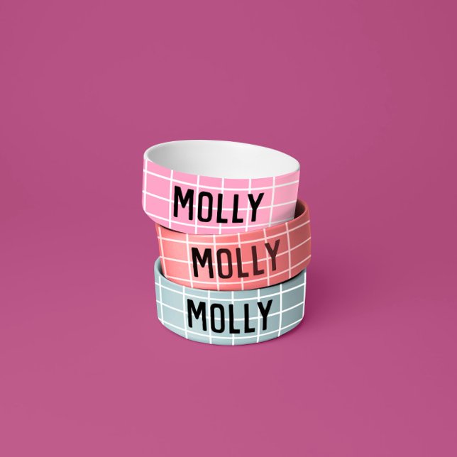 Tigela Gráfica Xadrez Coral Simples Feminina Moder (Criador carregado)